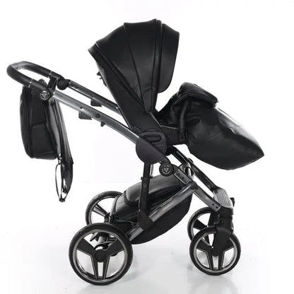 Junama Handcraft Diamond Pram – 2 in 1 Luxury Black Travel System Junama