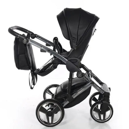 Junama Handcraft Diamond Pram – 2 in 1 Luxury Black Travel System Junama