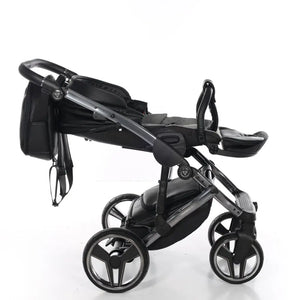 Junama Handcraft Diamond Pram – 2 in 1 Luxury Black Travel System Junama