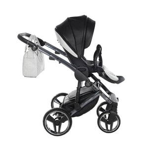 Junama Handcraft Diamond Pram – 2 in 1 Luxury Glitter Black Travel System Junama