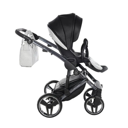 Junama Handcraft Diamond Pram – 2 in 1 Luxury Glitter Black Travel System Junama
