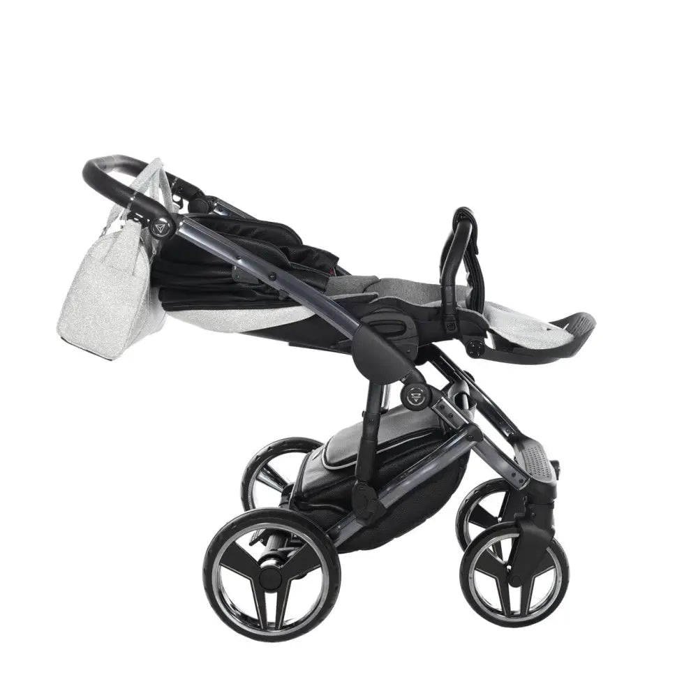 Junama Handcraft Diamond Pram – 2 in 1 Luxury Glitter Black Travel System Junama