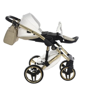 Junama Handcraft Diamond Pram – 2 in 1 Luxury Glitter Gold Travel System Junama