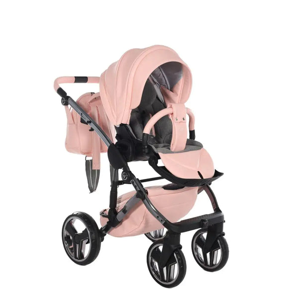 Junama Handcraft Diamond Pram – 3 in 1 Luxury Apricot Travel System Junama