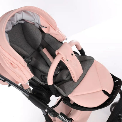 Junama Handcraft Diamond Pram – 3 in 1 Luxury Apricot Travel System Junama