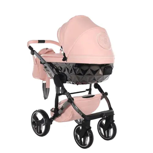 Junama Handcraft Diamond Pram – 3 in 1 Luxury Apricot Travel System Junama