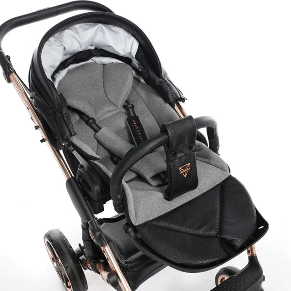 Junama Handcraft Diamond Pram – 3 in 1 Luxury Black & Rose Gold Travel System Junama