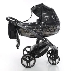 Junama Handcraft Diamond Pram – 3 in 1 Luxury Black Travel System Junama
