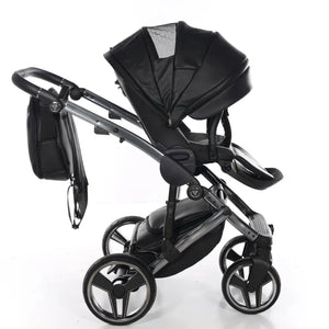 Junama Handcraft Diamond Pram – 3 in 1 Luxury Black Travel System Junama
