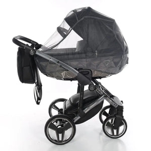 Junama Handcraft Diamond Pram – 3 in 1 Luxury Black Travel System Junama