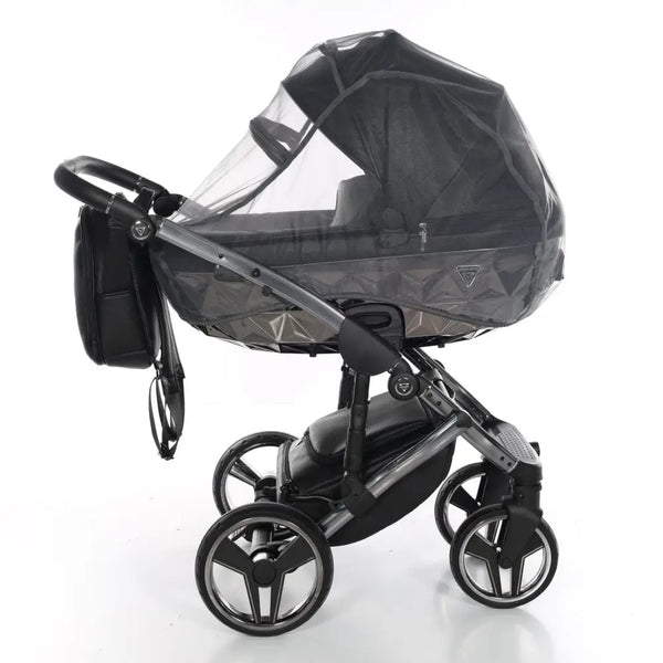 Junama Handcraft Diamond Pram – 3 in 1 Luxury Black Travel System Junama