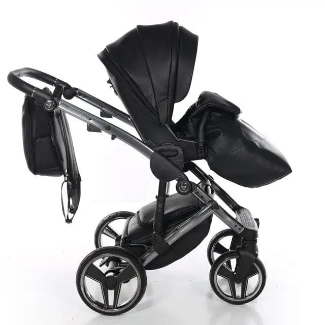Junama Handcraft Diamond Pram – 3 in 1 Luxury Black Travel System Junama