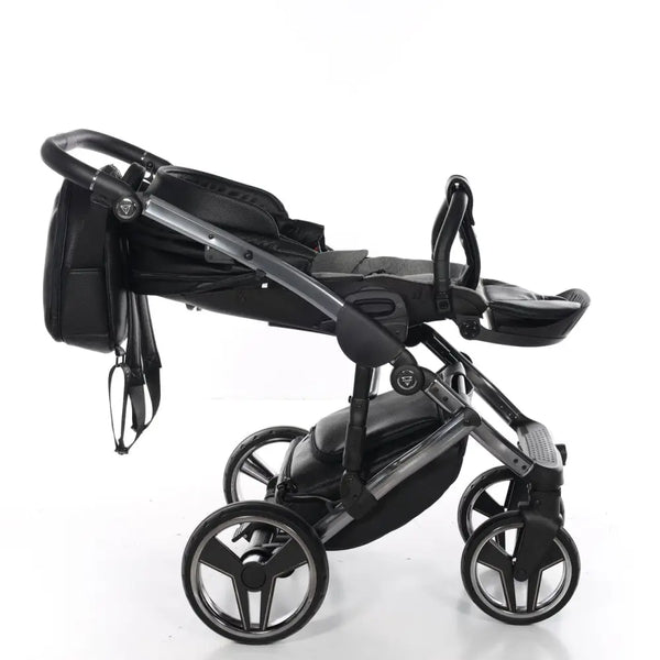Junama Handcraft Diamond Pram – 3 in 1 Luxury Black Travel System Junama
