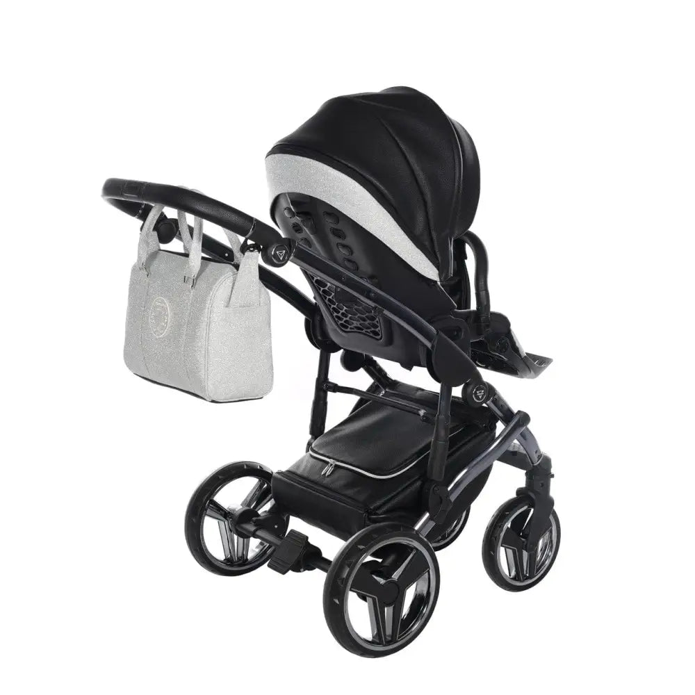 Junama Handcraft Diamond Pram – 3 in 1 Luxury Glitter Black Travel System Junama