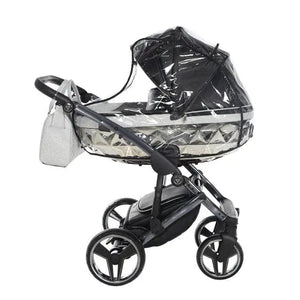 Junama Handcraft Diamond Pram – 3 in 1 Luxury Glitter Black Travel System Junama