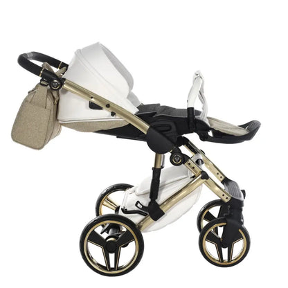 Junama Handcraft Diamond Pram – 3 in 1 Luxury Glitter Gold Travel System Junama
