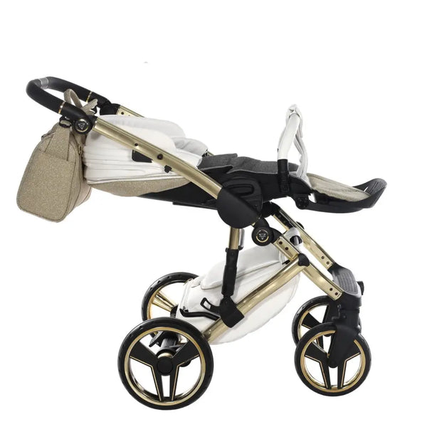 Junama Handcraft Diamond Pram – 3 in 1 Luxury Glitter Gold Travel System Junama