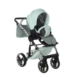 Junama Handcraft Diamond Pram – 3 in 1 Luxury Glitter Mint Travel System Junama