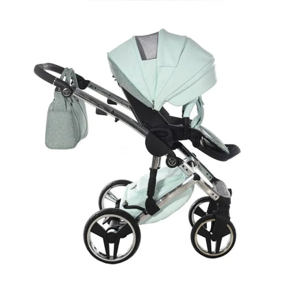 Junama Handcraft Diamond Pram – 3 in 1 Luxury Glitter Mint Travel System Junama