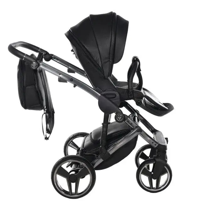 Junama Handcraft Diamond Pram With Isofix – 4 in 1 Luxury Black Travel System Junama