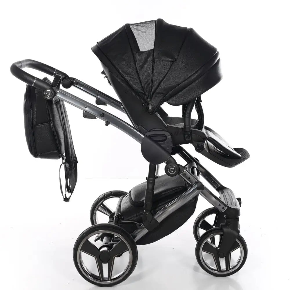 Junama Handcraft Diamond Pram With Isofix – 4 in 1 Luxury Black Travel System Junama
