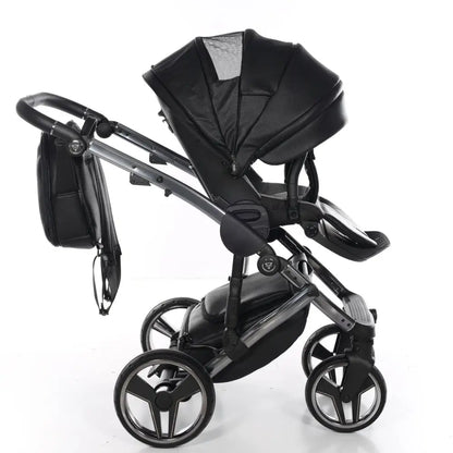 Junama Handcraft Diamond Pram With Isofix – 4 in 1 Luxury Black Travel System Junama