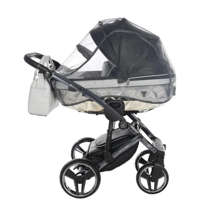 Junama Handcraft Diamond Pram With Isofix Base – 4 in 1 Luxury Glitter Black Travel System Junama
