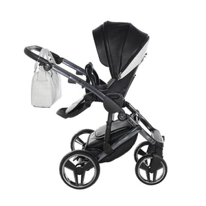 Junama Handcraft Diamond Pram With Isofix Base – 4 in 1 Luxury Glitter Black Travel System Junama