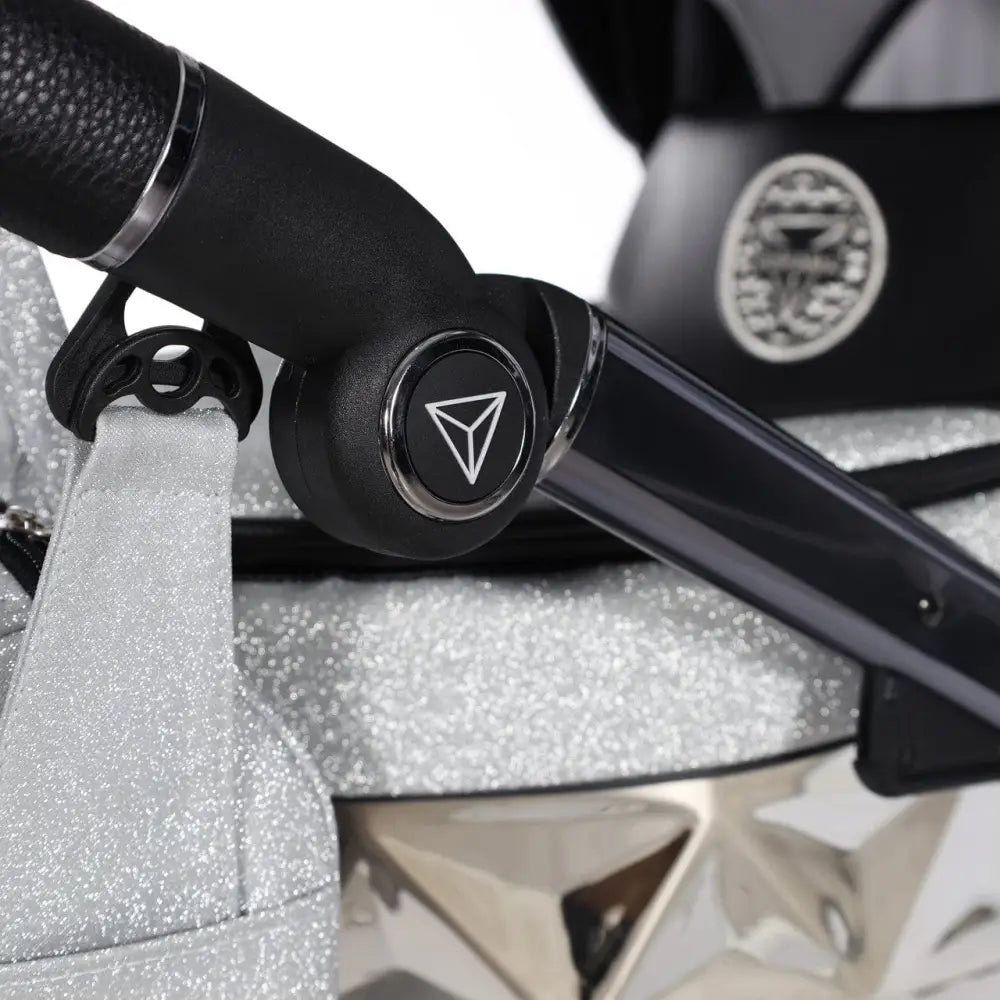 Junama Handcraft Diamond Pram With Isofix Base – 4 in 1 Luxury Glitter Black Travel System Junama