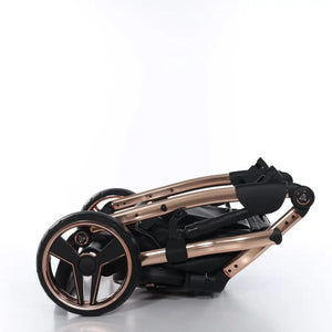 Junama Handcraft Diamond Pram With Isofix Base – 4 in 1 Luxury Black & Rose Gold Travel System Junama