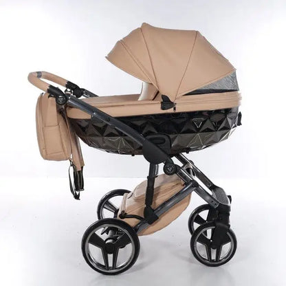 Junama Handcraft Diamond Pram With Isofix Base – 4 in 1 Luxury Camel Travel System Junama