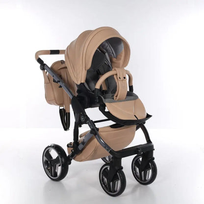 Junama Handcraft Diamond Pram With Isofix Base – 4 in 1 Luxury Camel Travel System Junama