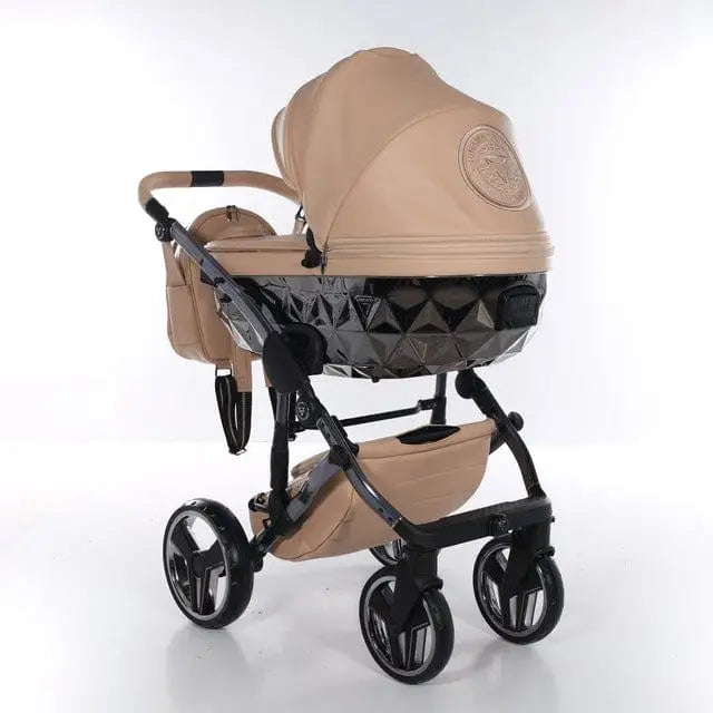Junama Handcraft Diamond Pram With Isofix Base – 4 in 1 Luxury Camel Travel System Junama