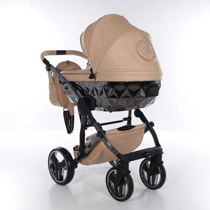 Junama Handcraft Diamond Pram With Isofix Base – 4 in 1 Luxury Camel Travel System Junama