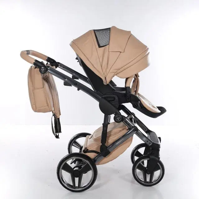 Junama Handcraft Diamond Pram With Isofix Base – 4 in 1 Luxury Camel Travel System Junama