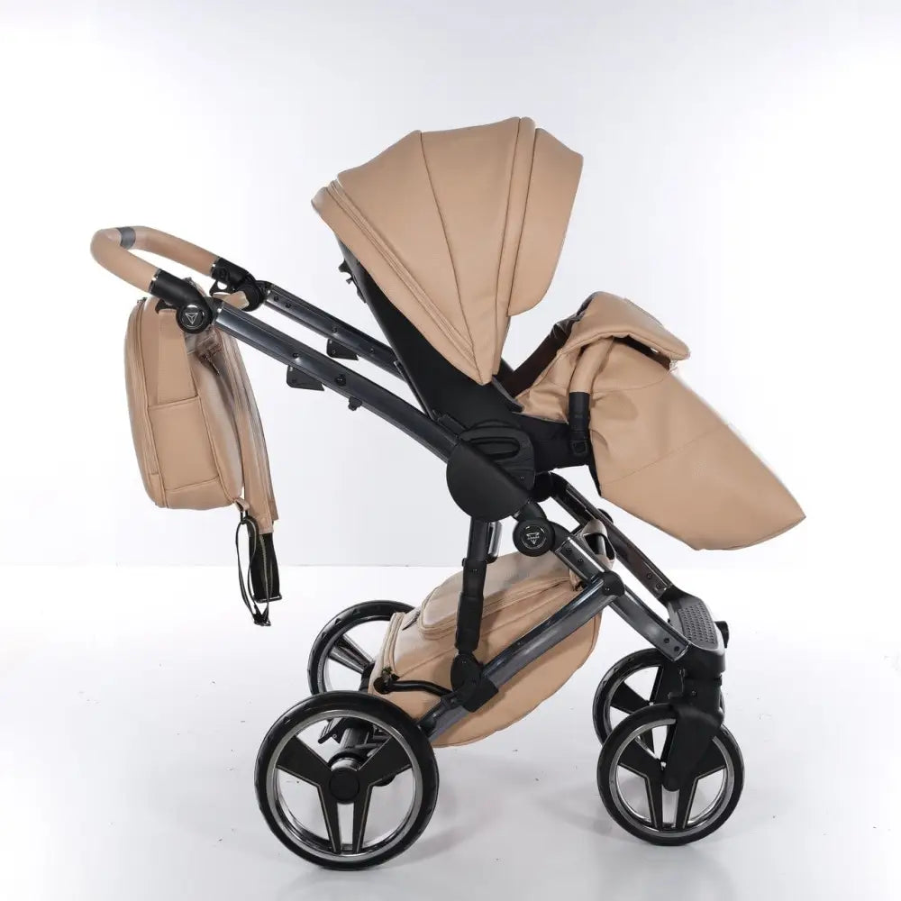 Junama Handcraft Diamond Pram With Isofix Base – 4 in 1 Luxury Camel Travel System Junama