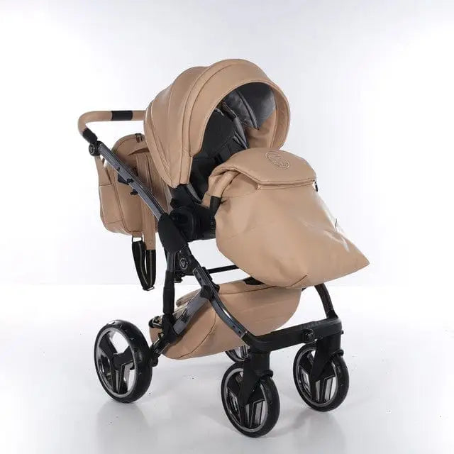 Junama Handcraft Diamond Pram With Isofix Base – 4 in 1 Luxury Camel Travel System Junama