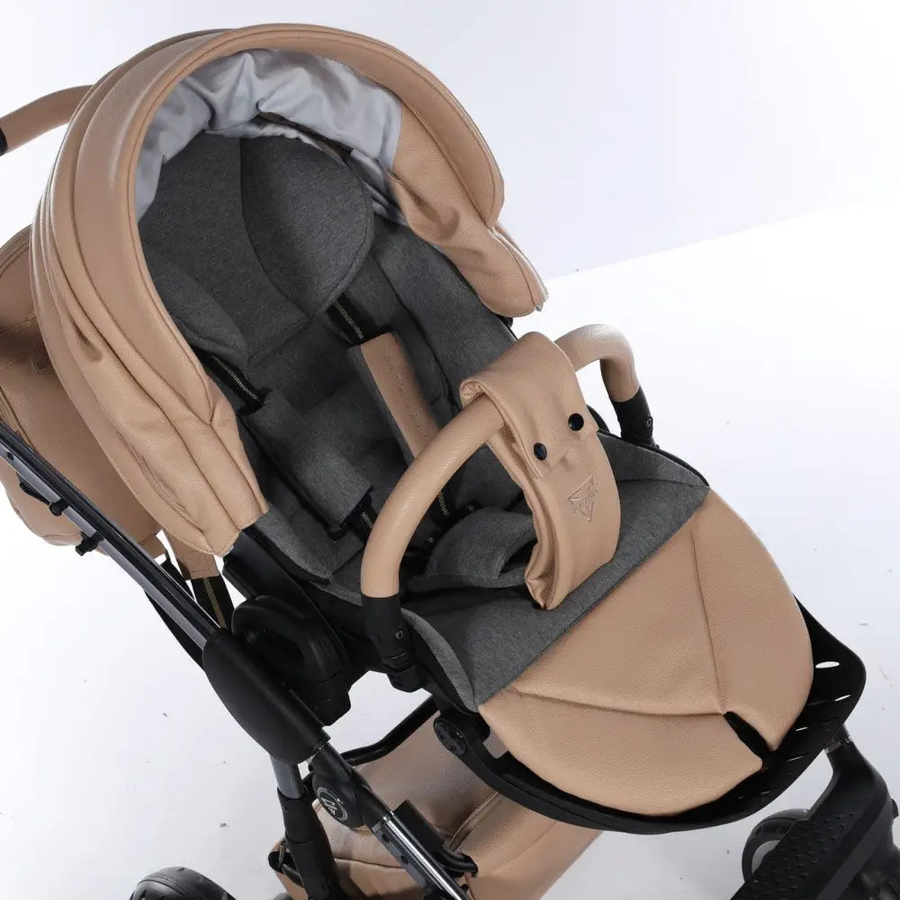 Junama Handcraft Diamond Pram With Isofix Base – 4 in 1 Luxury Camel Travel System Junama