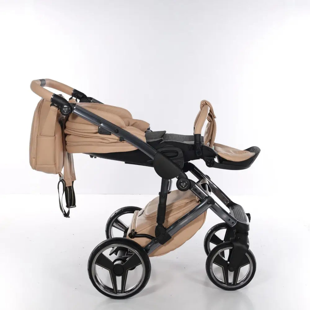 Junama Handcraft Diamond Pram With Isofix Base – 4 in 1 Luxury Camel Travel System Junama
