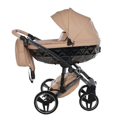 Junama Handcraft Diamond Pram With Isofix Base – 4 in 1 Luxury Camel Travel System Junama