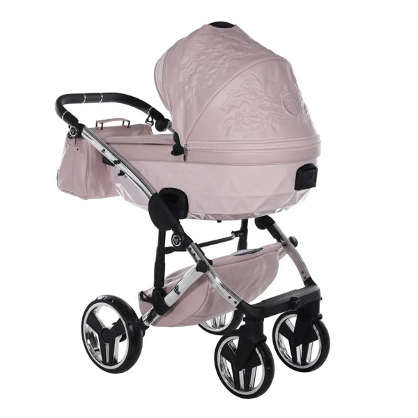 Junama Handcraft Enzo Pink Pram – 3 in 1 Luxury Travel System Junama