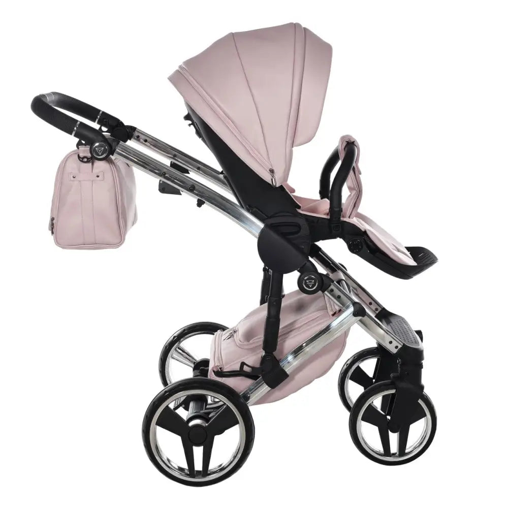 Junama Handcraft Enzo Pink Pram With Isofix Base – 4 in 1 Luxury Travel System Junama