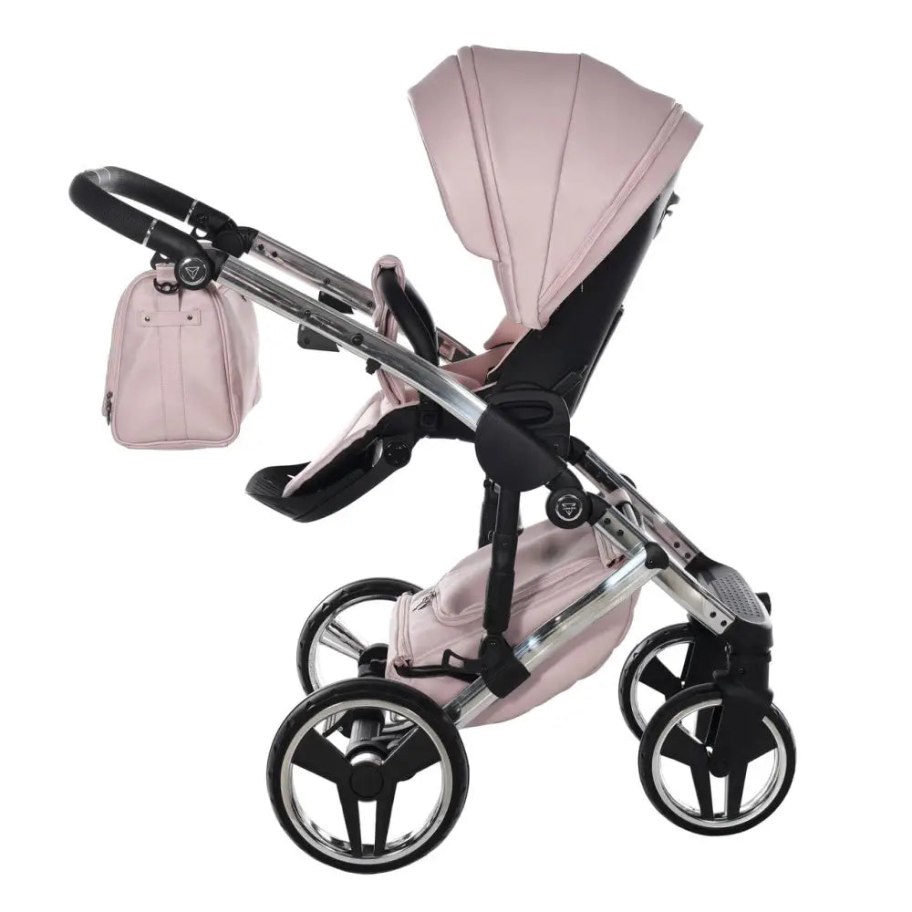 Junama Handcraft Enzo Pink Pram With Isofix Base – 4 in 1 Luxury Travel System Junama