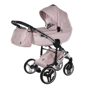 Junama Handcraft Enzo Pink Pram With Isofix Base – 4 in 1 Luxury Travel System Junama