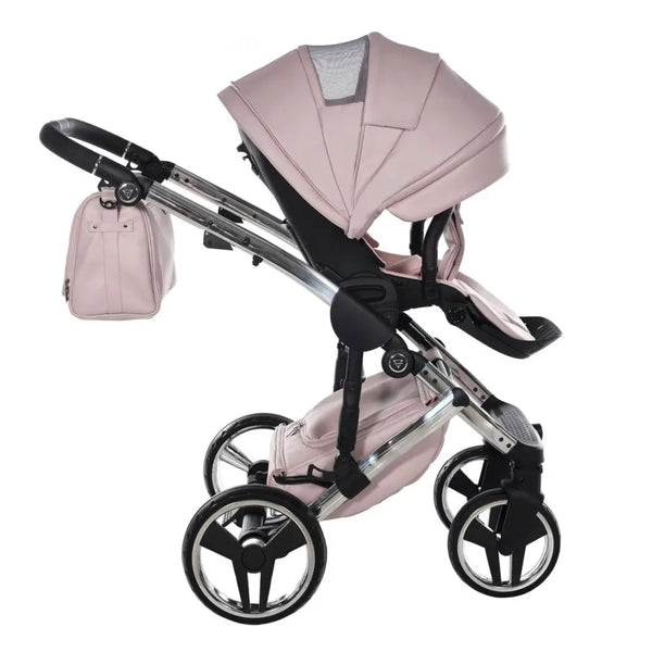 Junama Handcraft Enzo Pink Pram With Isofix Base – 4 in 1 Luxury Travel System Junama
