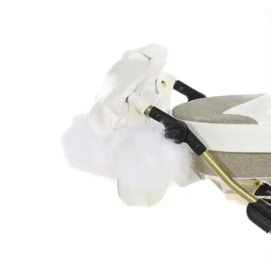 Junama Luxury White Leatherette Dolls Pram Handmuff  Junama   