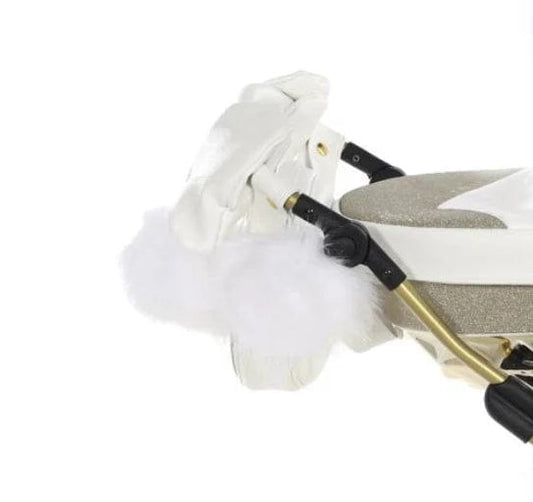 Junama Luxury White Leatherette Dolls Pram Handmuff  Junama   