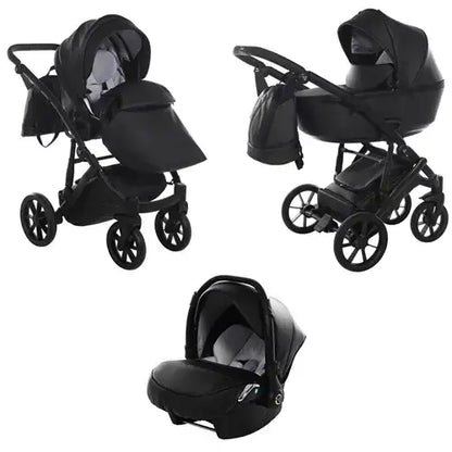 Junama Space Eco Leatherette 3 in 1 Pram - Black Junama