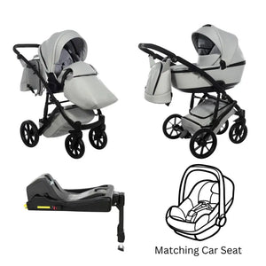 Junama Space Eco Leatherette 4 in 1 Pram with Isofix Base - Grey Junama