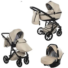 Junama Space Eco Leatherette 4 in 1 Travel System with Isofix Base - Latte